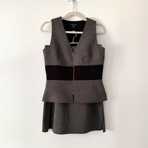 Judith & Charles Gray Black Top and Skirt Two-Piece Set in Size 6